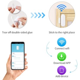 HEIMAN WiFi Door Sensor, Smart Window Door Sensor Alarm, Contact Sensor for Home Security, Wireless Magnetic Door Open Detector and APP Remote Notification Compatible with Alexa 3Packs