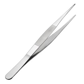 sourcingmap 8-Inch 430 Stainless Steel Straight Pointed Tweezers with Serrated Tip Daily Garden Tool