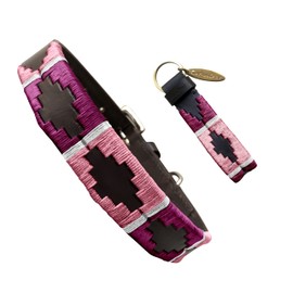 Carlos Diaz Genuine Leather Waxed Embroidered Polo Dog Collar XL