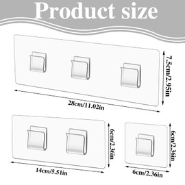 SUMAJU Shower Caddy Adhesive, 14pcs PC Hooks Replacement, Strong Adhesive Wall Hooks, Waterproof, No Drilling, for Shower Caddy, Kitchen Storage