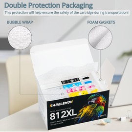 RARELEMON Sublimation Ink Cartridges Set Replacement for 812 812XL T812 T812XL, Empty Refillable Ink Cartridges Without Chip Compatible with WF-7840 WF-7820 WF-7310 EC-C7000 Printer