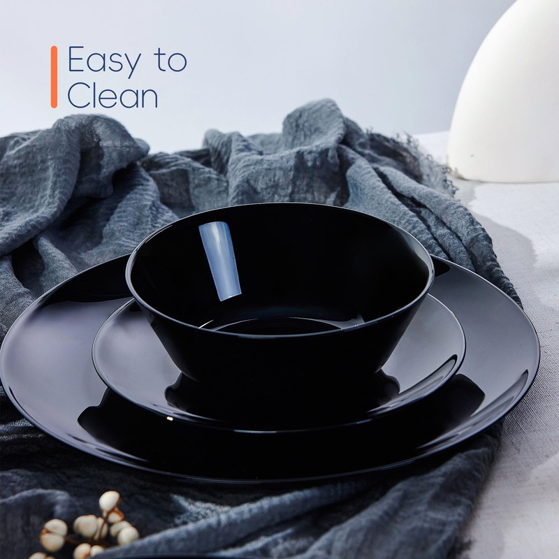 Dinnerware Sets for 6, LaGlint 18 Pieces Opal Glass Plates