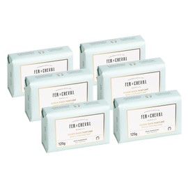 Fer à Cheval Marseille Soap Gentle Perfumed Soap Bar Set of 6, Aqua Tangerine Scent, 125 g/4.41 oz, Hypoallergenic, Made in France