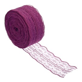 PATIKIL 1.8 Pulgadas Ancho 25 Yardas Encaje Recorte Cinta, Costura Encaje Rollo Regalo Paquete Patrón Envoltura para Fiesta Hogar Decoración Vestido Artesanía, Fucsia