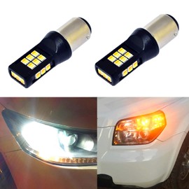 ALLA Lighting 1157 LED Switchback Bulbs Super Bright 2357A BAY15D LED Switchback Dual Color White/Amber Yellow 1157 Bulbs High Power 3035-SMD LED Turn Signal Light Lamp Replacement