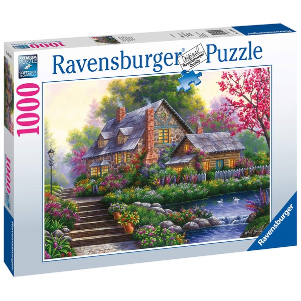 Ravensburger Romantic Cottage 15184 1000 Piece Puzzle for Adults, Every Piece is Unique, Softclick Technology Means Pieces Fit Together Perfectly