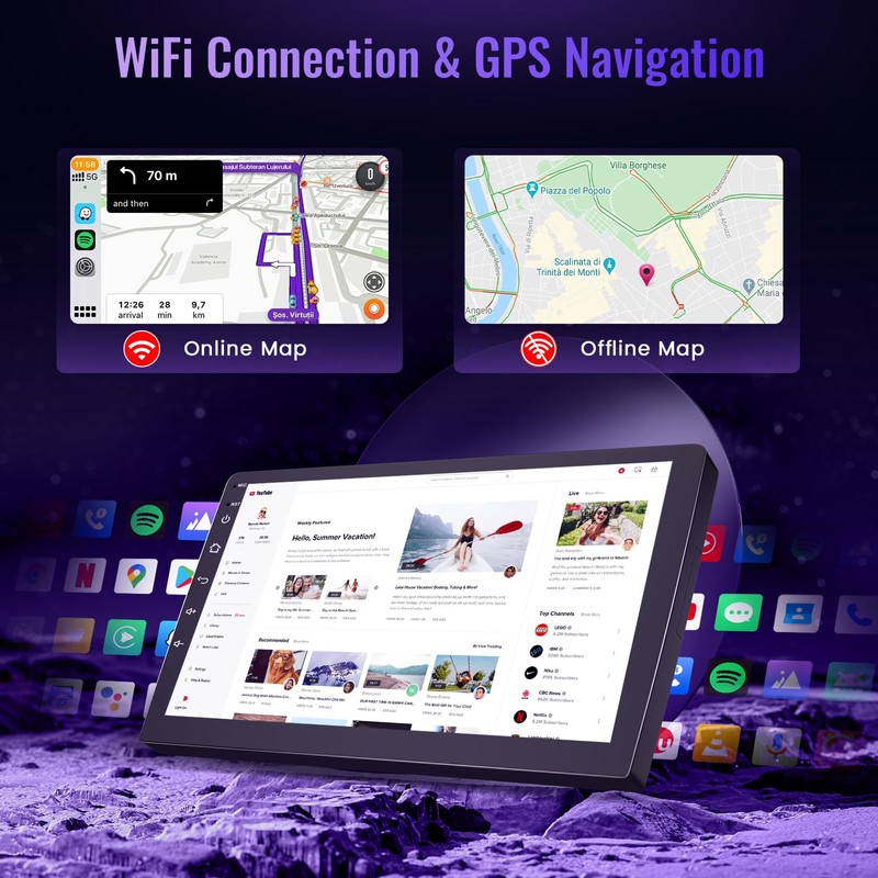 Upriding Android 15 Radio【Qualcomm 8 Core 4+64G】 for Toyota RAV4