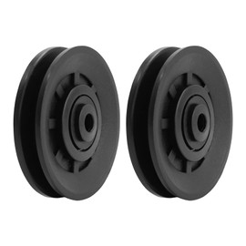 Luwint 3.5" Bearing Pulley Wheel, Fitness Pulleys Replacement for Home Gym Parts (2Pcs Black)