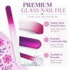 EAONE Crystal Glass Nail File with Case 3 Pack, Double-Sided