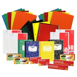 Back to School Pens, Pencils, Paper Supply Bundle Box (College Ruled)