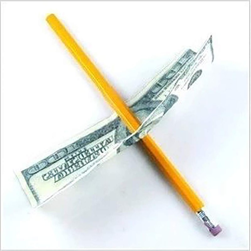 ZQION 3Pcs Misled Pencil Through Bill-Magic Tricks Close Up Magic