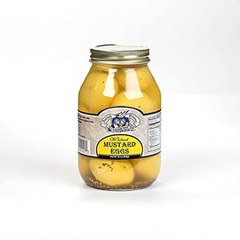 Amish Wedding All Natural Pickled Mustard Eggs, 32 oz jar