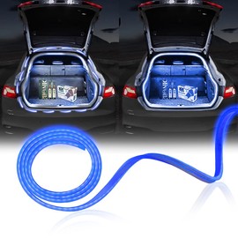 NHHEO Upgrade Dynamic Flowing Car LED Trunk Light Strip, 79Inch Universal Flexible Cutting Silicone Waterproof Neon Lights Strip, 12V Interior Ambient Lighting for Cars SUVs(Blue)