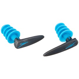 Speedo Biofuse Aquatic Earplug, Comfortable Fit, Ergonomic Design, Ear Protection, Grey and Blue, Adult Unisex Size