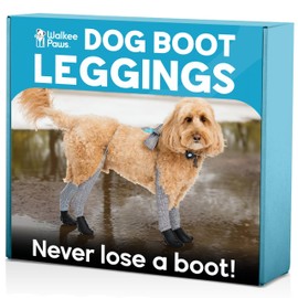100% Waterproof Dog Boots Connected to Leggings so They Stay on. Easy-On Paw Protectors with an Adjustable fit. Snow & Rain, Anti-Slip Traction, Machine-Washable (Classic, Medium)