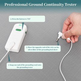 RIQINXIN Grounding Continuity Tester With 15 FT Cord Kit Use to Test Effectiveness of Earthing Connected Products,Grounding Products, Mats, Sheets, Pads, Wrist Bands, Blankets, Pillow Case