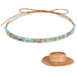 52 Inch Cowboy Hat Bands for Women, Cowboy Hat Band for Men Ethnic Western Rural Hats Belts Western Hats Band for Women Men Cowgirl Rope Belt, Hand Made Replaceable Hat-Belt for Panama-Hat Fedora