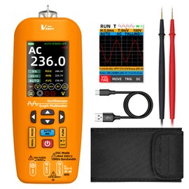 MAXRIENY Handheld Digital Oscilloscope Multimeter Automotive Waveform Generator, 10MHz Bandwidth with 48MSa/s Sampling Rate, Rechargeable Lab Graph Meter Capacitance Diode Ohm Amp Voltage Tester