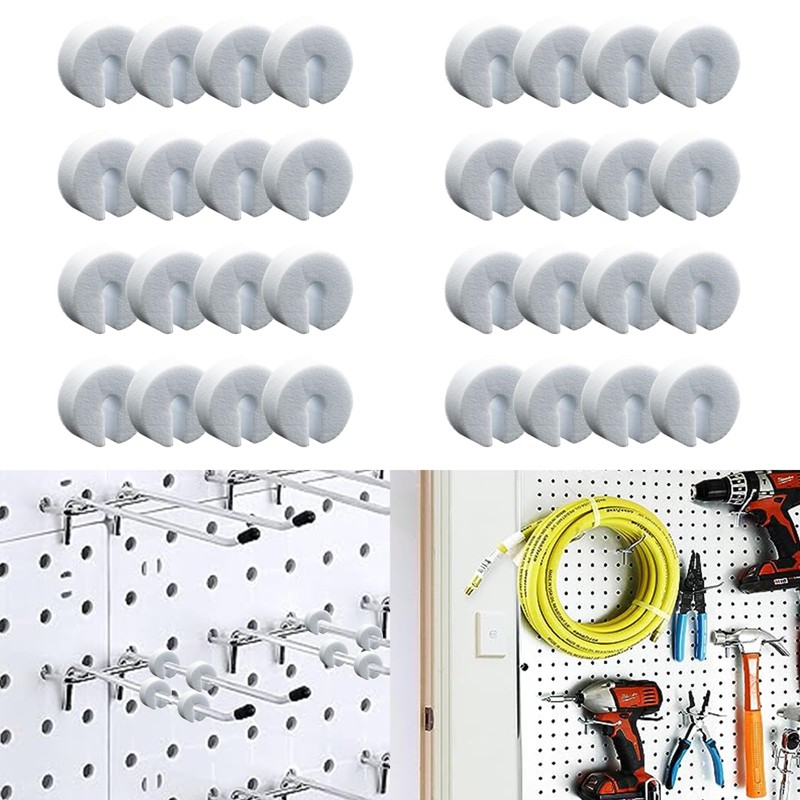 300 PCS Peg Hook Stoppers, Inventory Control Clips for 1/4
