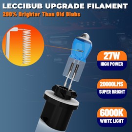 LECCIBUB Fog Light Bulbs Compatible With Hyundai Tucson 2014-2015, 880 Fog Lights Halogen Light Bulb, Super Bright 6000K White, Plug and Play, Pack of 2