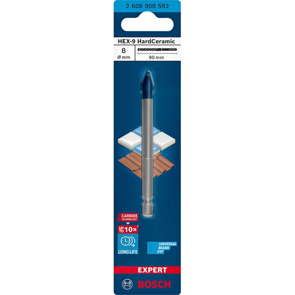 Bosch 1x EXPERT HEX-9 Hard Ceramic Drill Bit (for Hard