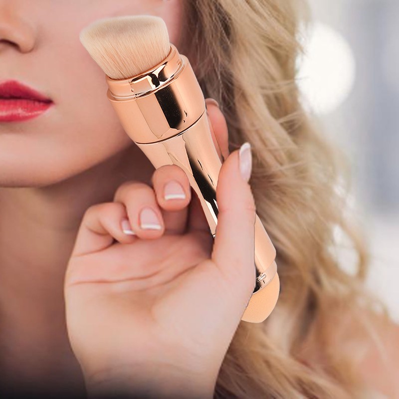 4 in 1 Makeup Brush Soft Bristles Elastic Sponge Head
