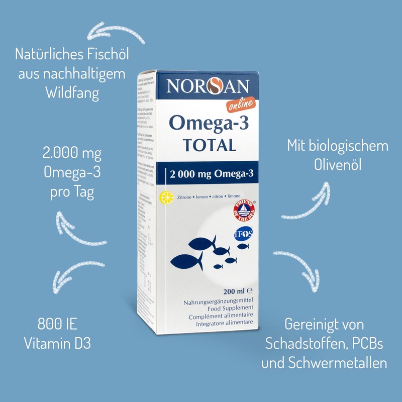 NORSAN Premium Omega 3 Fish Oil Total Lemon High Dose