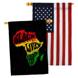 Cant Breathe BLM Home Decor American Flag Banner Pack Wall Art Patio Porch Lawn Garden Outdoor Decorations Tapestry Yard Signs Black History Month BLM African Americans Heritage Made in USA