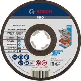 Bosch Professional 1x Straight Cutting Disc (for MultiMaterial, X-LOCK, Diameter 115 mm, Bore Diameter: 22.23 mm, Thickness: 1 mm)