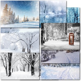 doodlecards Pack of 10 Mixed Snow Scenes Box Premium Christmas Cards. Printed in UK, Premium Quality & 100% Recyclable.
