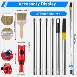 Multi-Angle Paint Roller Extension Pole Holder, Paint Brush Extender Holder with 180° Rotation, Extension Pole Attachment for Paint Brush Used for Ceiling Suitable for Tool Fits Most Rollers, Scraper