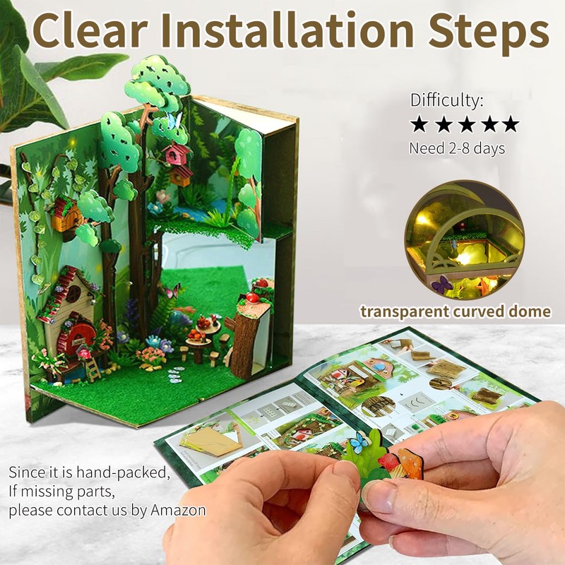 DIY Book Nook Kit, DIY Dollhouse Wood Bookend, Booknook Bookshelf