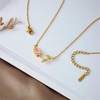 Generic 14k Yellow Gold Pink Zircon Tulip Pendant Necklace, Women's