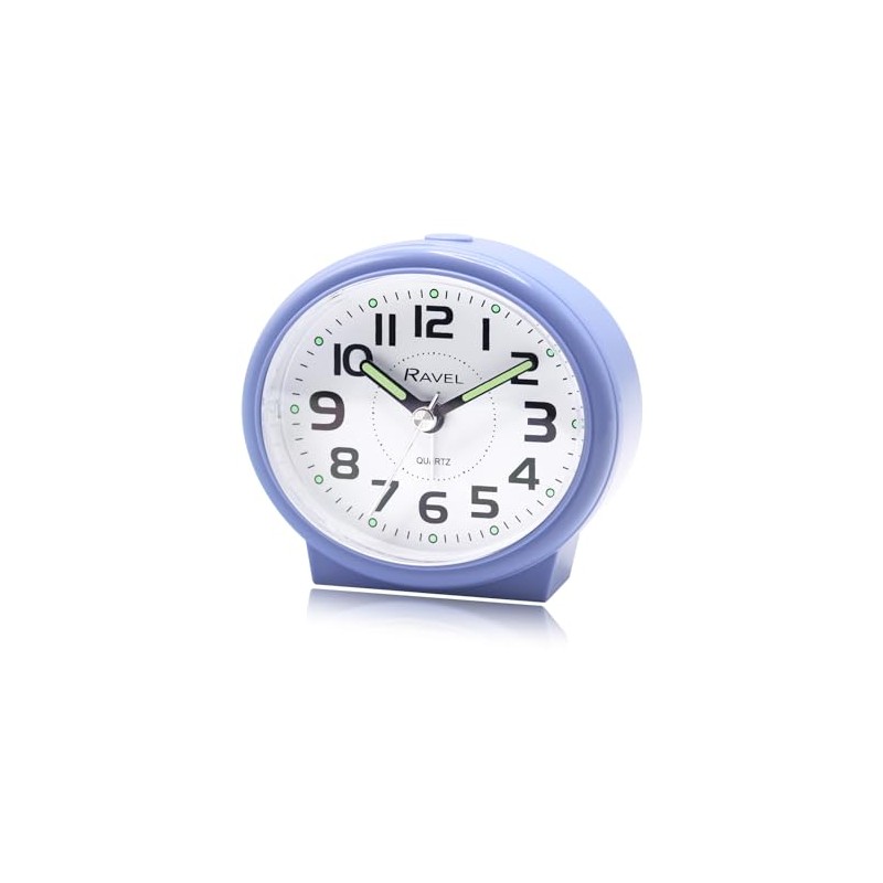 Ravel - Oval Modern Midsize Bedside Alarm Clock with Snooze