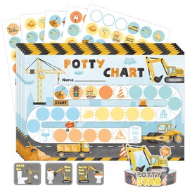 WERNNSAI Potty Training Chart - Construction Toilet Training Reward Chart with 270 Potty Training Stickers Crown Sticker Chart for Girls Toddler Kids Potty Training for Ideal Gift Birthday