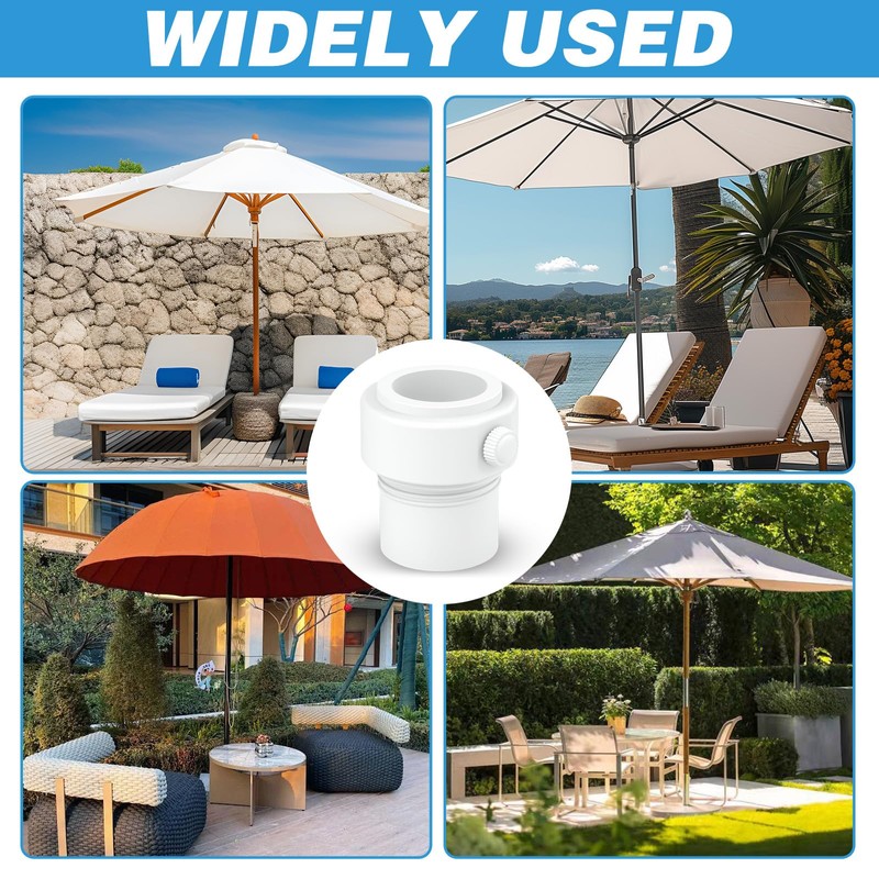 CYUXING White Pool Umbrella Holder Adapter Supplies, Umbrella Pole Stabilizer