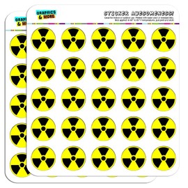Radioactive Nuclear Warning Symbol 1" Planner Calendar Scrapbooking Crafting Stickers - Opaque