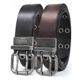 Premium Leather Reversible Double Prong Belt for Men for Jeans, Work & Casual pants | Men's Reversible Belt - Cinturon Para Hombre - by Levi Strauss Signature