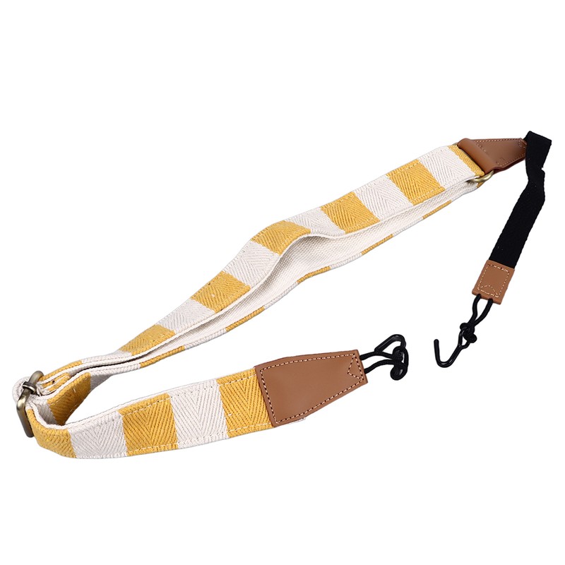 Ukulele Strap Cotton Adjustable Grid Pattern Hole Free Installation Belt