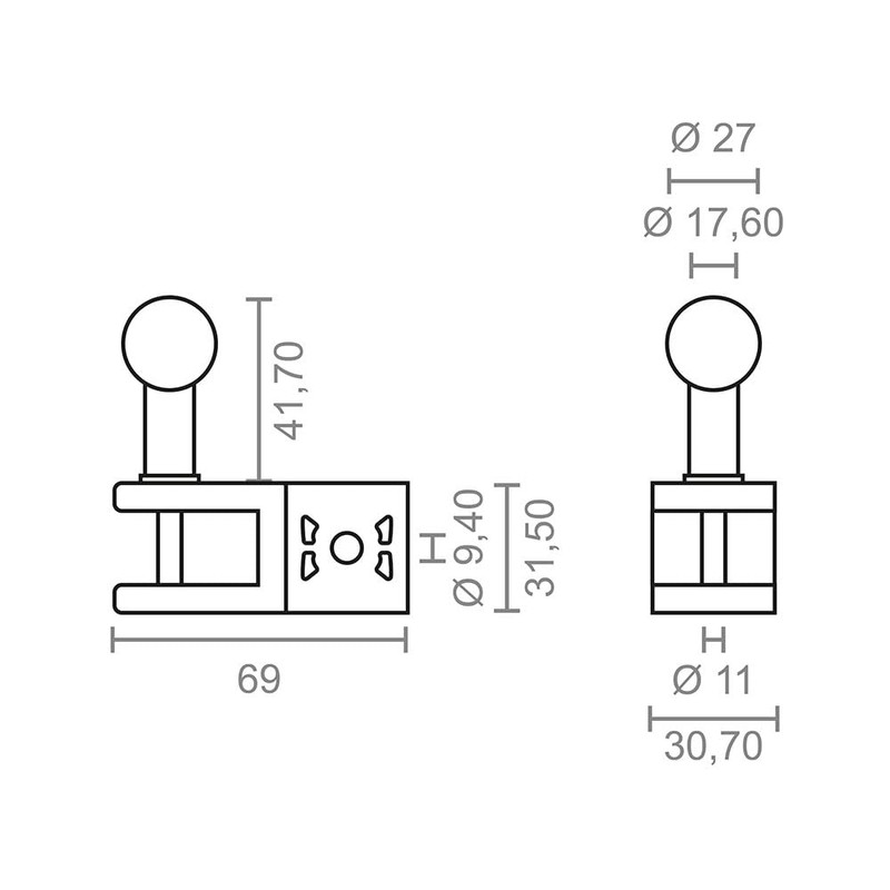 MICEL - 92541 – Railing Holder Set for Awnings, Includes