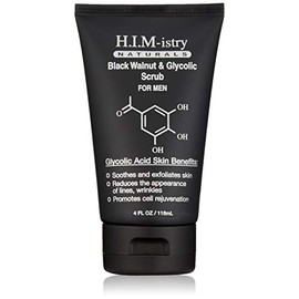 H.I.M-istry Black Tea & Sage Walnut Face Scrub | w/Tea Tree Oil, Witch Hazel, Glycolic Acid, Malic Acid & Sunflower Oil | Hydrating & Exfoliating Face Wash for Healthy Young Looking Skin - 3oz