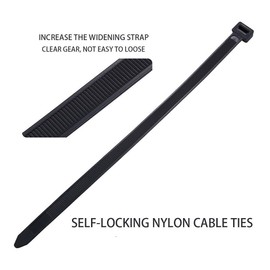 10 x Heavy Duty Cable Ties Ultra Strong Large Nylon Industrial Grade Cable Ties with 110kg Tensile Strength 12mm x 290mm Black