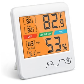 Elecbee Mini Hygrometer Digital Indoor Room Lab Greenhouse Thermometer, Accurate Temperature Humidity Gauge with Temperature Humidity Climate Monitor, for Baby Nursery, Office,Room Climate Control