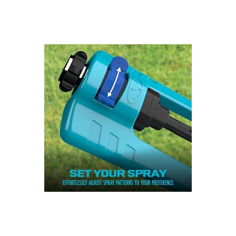 Aqua Joe Oscillating Sprinkler with Adjustable Spray Coverage