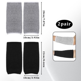 Arm Protection Sleeves, 2 Pairs Level 5 Protective Cut Resistant Sleeves Heat Resistant Forearm Sleeve for Men Women Arm Protectors for Thin Skin and Bruising, 2 Size (Black, Grey)