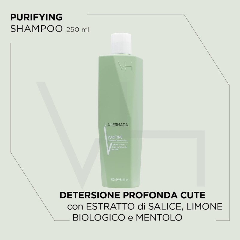 VIAHERMADA Purifyng Shampoo 250 ml - Cleansing Shampoo for Oily