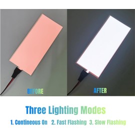 Electroluminescent EL Panel Sheet Light, Cuttable Paper Light for Holiday Decoration/Cosplay/Warning, 12X5CM, White