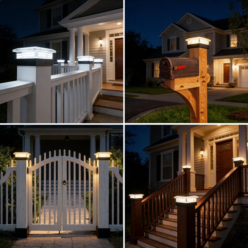 4x4 Solar Post Cap Lights 8 Pack, 96 LED/4 Lighting