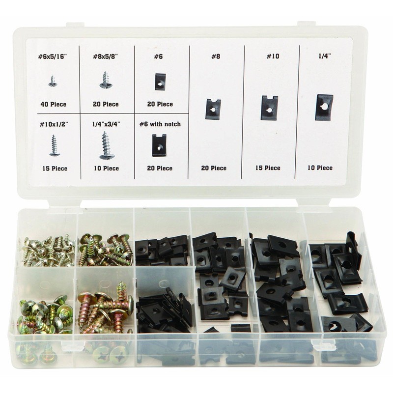 170 Piece U-Clip and Screw Assortment
