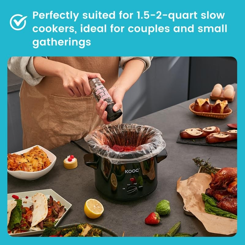 KOOC Slow Cooker Liners 10"x13" 30 count Small Size Disposable
